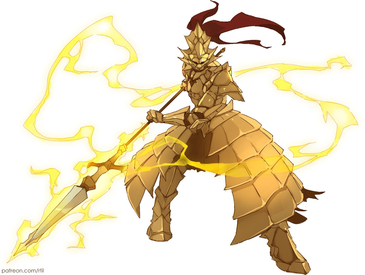 dragon slayer ornstein. can't wait to die to this guy some day if i ca...