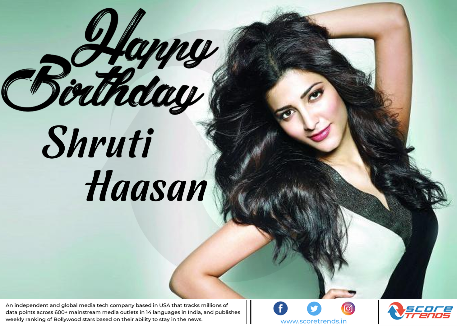 Score Trends wishes Shruti Haasan a Happy Birthday!! 