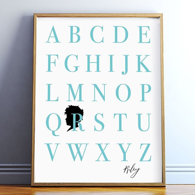 flutterbyeprint's tweet image. Classic alphabet poster with a twist...add the shape your your child&apos;s silhouette.  Choose one from the chart or upload your own child&apos;s silhouette for a print that you&apos;ll have as a custom keepsake. ⁣
⁣
.⁣
.⁣
.⁣
.⁣
.⁣
#nameart #printsforkids #nur… bit.ly/2UmurRA