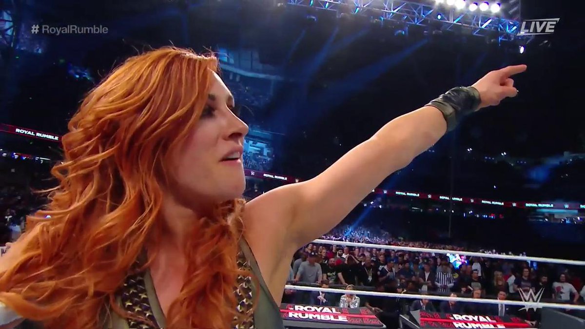 AND THERE'S THE POINT.

#TheMan <a href="/BeckyLynchWWE/">Rebecca Quin</a> is the winner of the 2019 Women's #RoyalRumble Match, and she'll see YOU at #WrestleMania!
