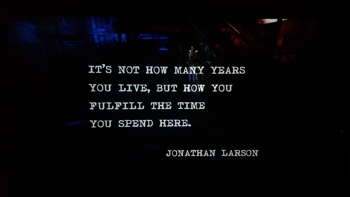 jensonpneal's tweet photo. This is one of the last things Jonathan said before he went home after the RENT dress rehearsal, just passed midnight, the morning of January 25th. He was found dead around 3:40am. Hold tight to these words. Live by them. #RentLive https://t.co/A8vLzsGBsu