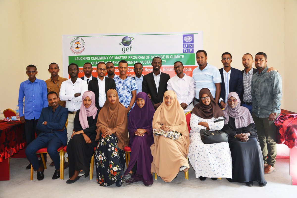UNDPSomalia's tweet photo. #BestOf2018: MSC degree in #ClimateChange &amp; Environmental Sustainability launched by @AmoudUniversity in Somaliland, supported by UNDP &amp; @theGef. Thank u to @theGEF for your ongoing commitment to #ClimateAction: https://t.co/AqxbgvRUGu #SDGs https://t.co/SwWsky5tXj