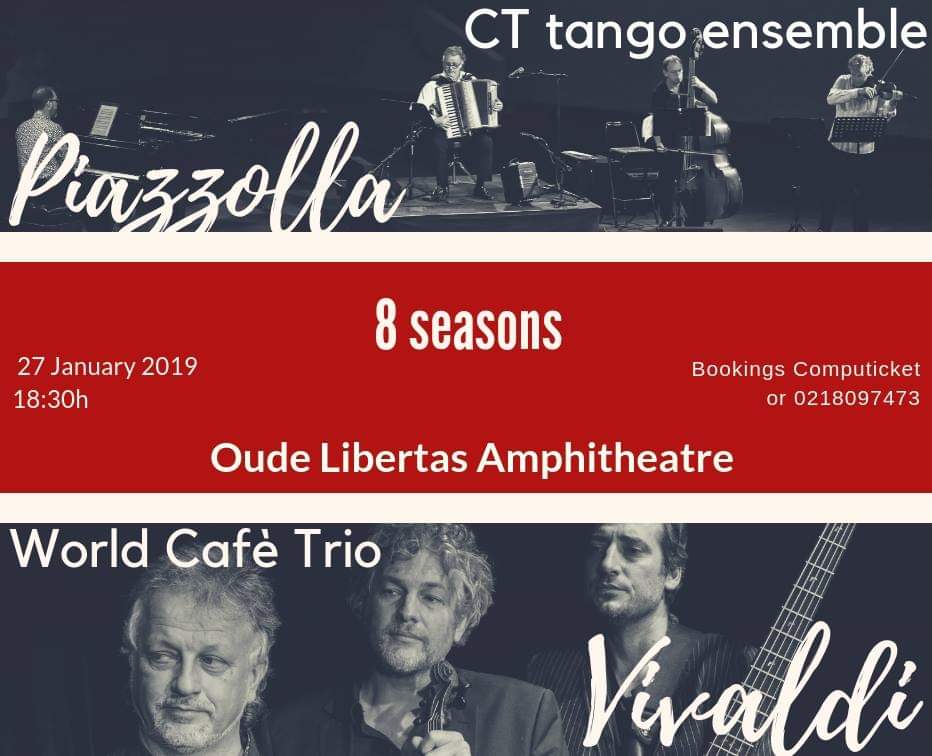 Book Now ONE NIGHT ONLY for beautiful Tango Nuevo Four Seasons, some of Piazzolla's most important works &amp; Famous Vivaldi. Dark passion, drive, sensuality &amp; simply delicious melodies &amp; a real virtuosic challenge for all instruments involved. 27 Jan
#Vivaldi #Piazzolla <a href="/TangoBand/">CT Tango Ensemble</a>