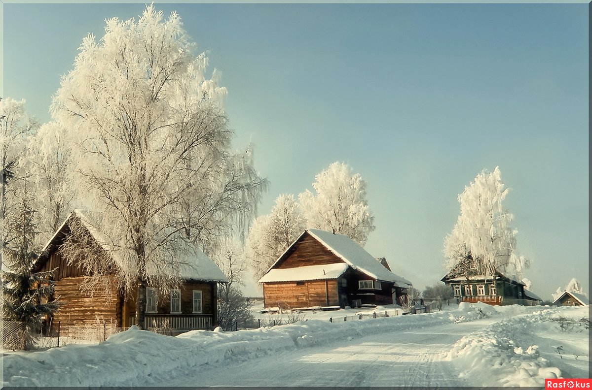 деревенская зима фото