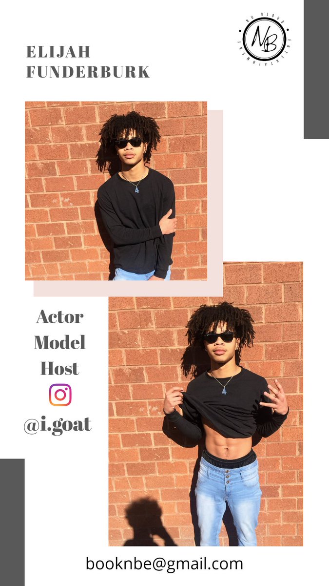 Nubloodent's tweet photo. Follow our newest member actor/model/host Eli Funderburk @igoat_ Big thing's on the way from him. Including a short #youtube movie 🎥 🎬 #NBEFOREVER https://t.co/als0UB7FHM