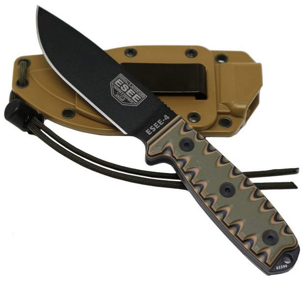 ESEE 4P Survival Fixed Blade Knife, OEM Sawtooth Handle, Coyote Brwn or Blk Sheath bbog.me/2FzivYB #outdoorsman #bushcraft #camping #survival #eseeknives #wildernesssurvival