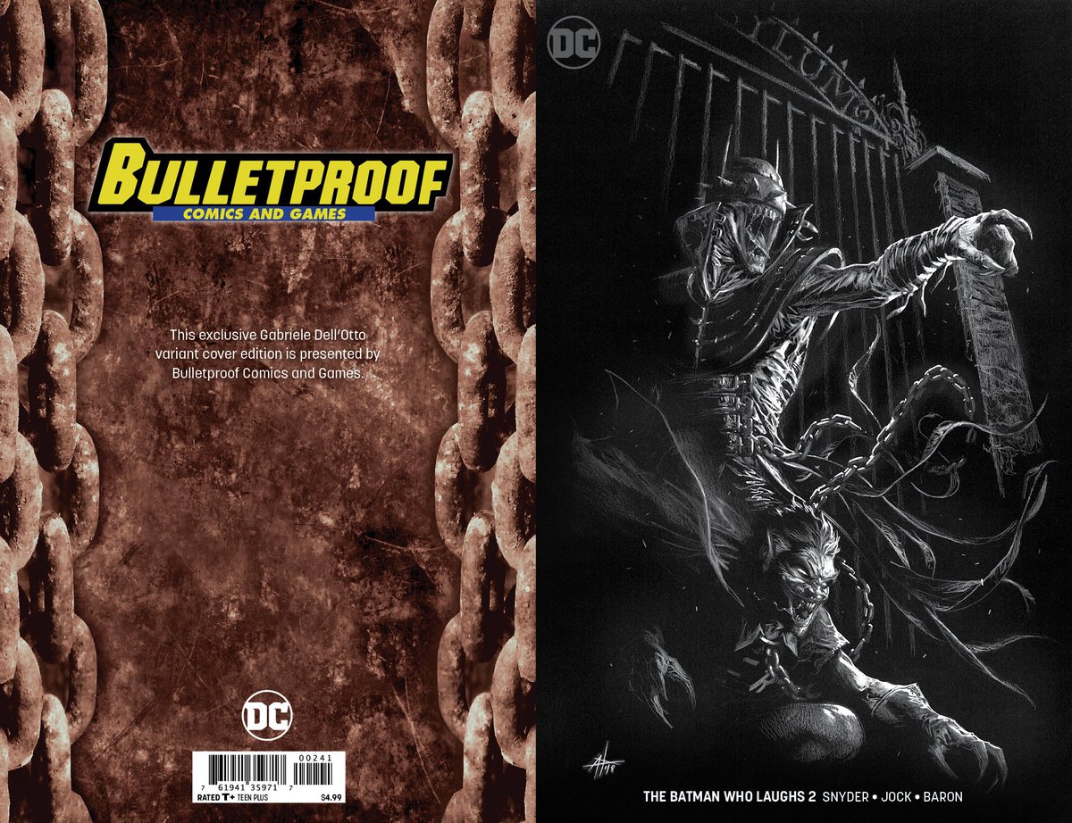 In less than 12 hours, #Batmanwholaughs #2 by the master #GabrieleDellotto will be unleashed from the #Multiverse! Thank you <a href="/DCComics/">DC Comics</a>. You can still pre-order the book at bulletproofcomix.com/exclusive-vari…  #Genius #Master #Bulletproofcomics