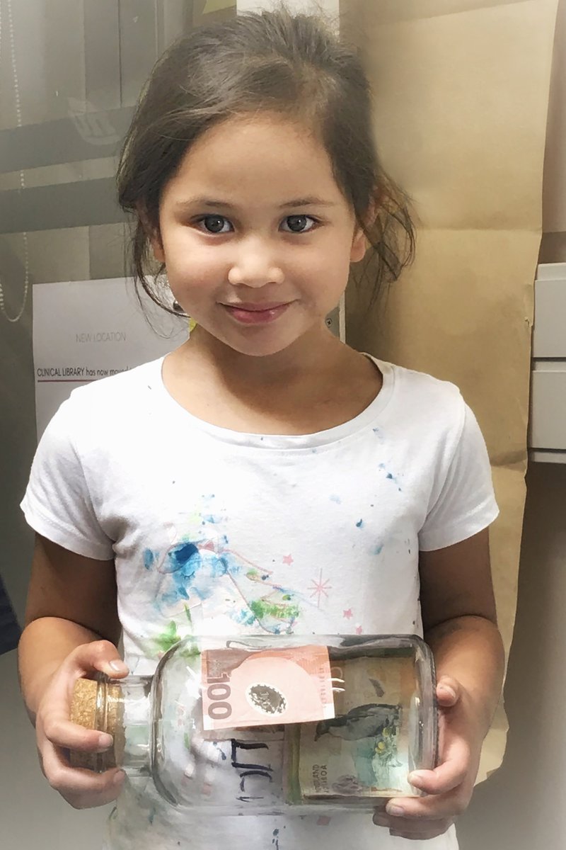 Sundae has just turned 5 and asked her whānau to #donate money instead of #giving gifts. An incredible $300 was donated to Kidz First and #cancer patients. Well done Sundae!