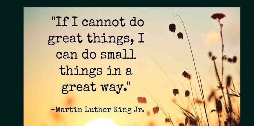 Msuyoung's tweet photo. Happy 90th Birthday to Dr. Martin Luther King, Jr. πβ£οΈπLet's all try to do small things in a great way. #inspired #challengedtodobetter #bethegood #greatnessispossible https://t.co/ekGSJQaR6R