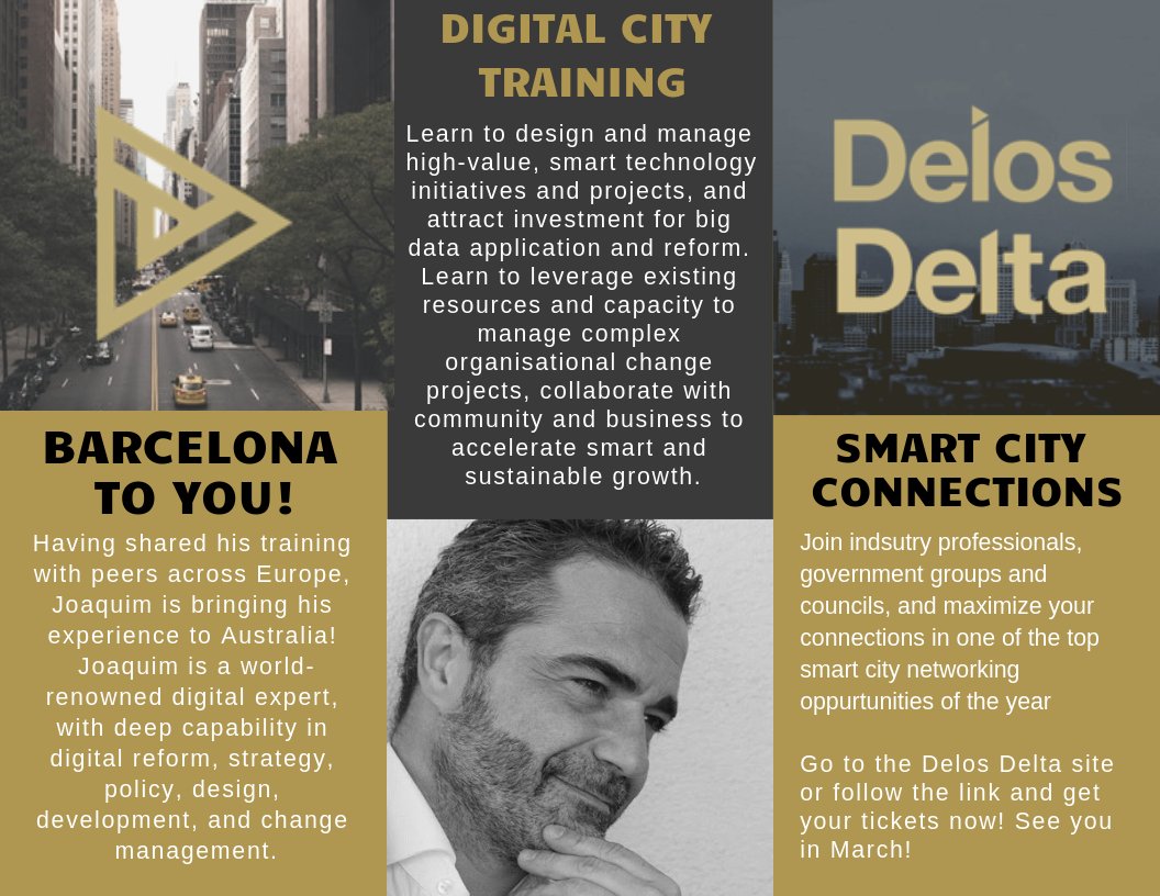 delosdelta's tweet photo. Find out more about the future of digital design and development in Australia! Don't miss out on the opportunity to connect with and learn from the best in the business!
Tickets & Info at https://t.co/ZCROd8YrhX
#DigitalTransformation #SmartCity #Barcelona #SmartCities #bigdata https://t.co/jhaXMSyAzq