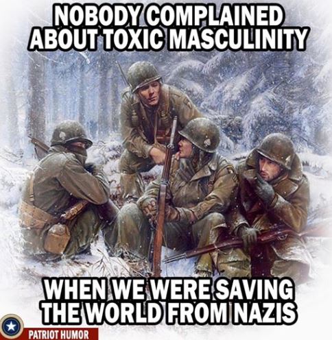 No one complained when toxic masculinity saved the world from Nazis.
But leftists (modern day Nazis) know toxic masculinity can save the world again if necessary so must destroy it.
#GilletteAd
#MAGA
#WalkAway