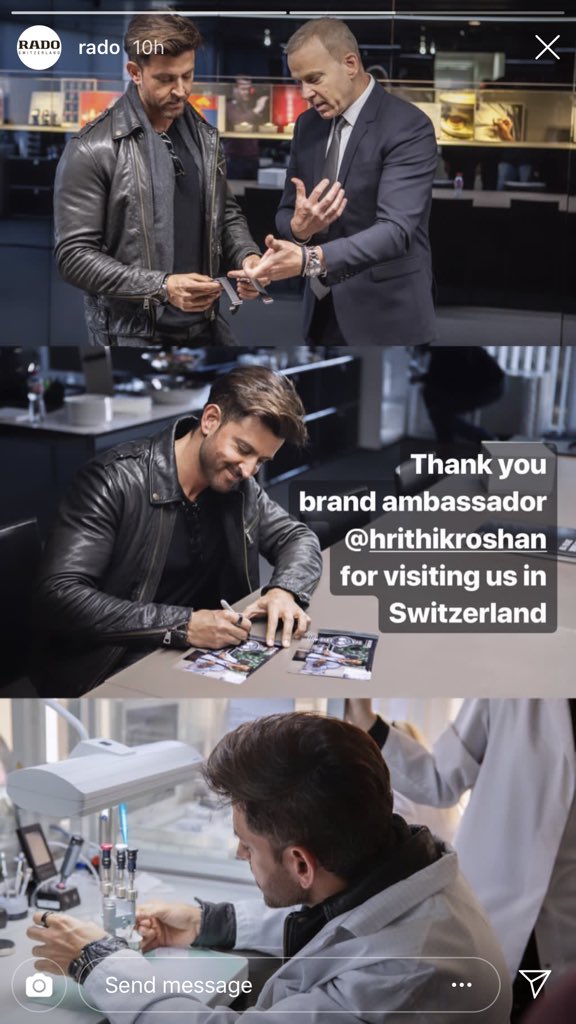 HrithikHRFC's tweet photo. #BTS moment _(via insta stories of @iHrithik &amp; @rado ) 
#HrithikRoshan #RADO
@HR_Mania17 @HrithikRules @HrithikInspires @GauriBarua @Queen36744496 @violet72432696 @iSangitaC @Ankitaker2 @iRimiHR https://t.co/gpk0hoWvxq