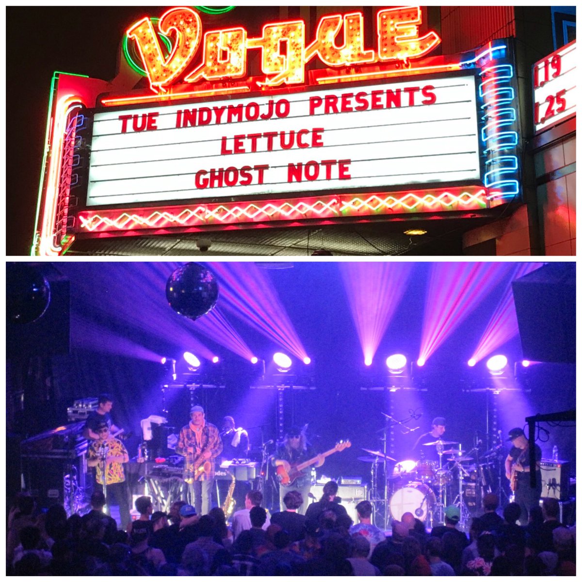 Perk_U_Later's tweet photo. @lettucefunk 🥬 brought the funkiness 🎺🎷🎹🥁🎸tonight @TheVogue https://t.co/tiFN3Un60h