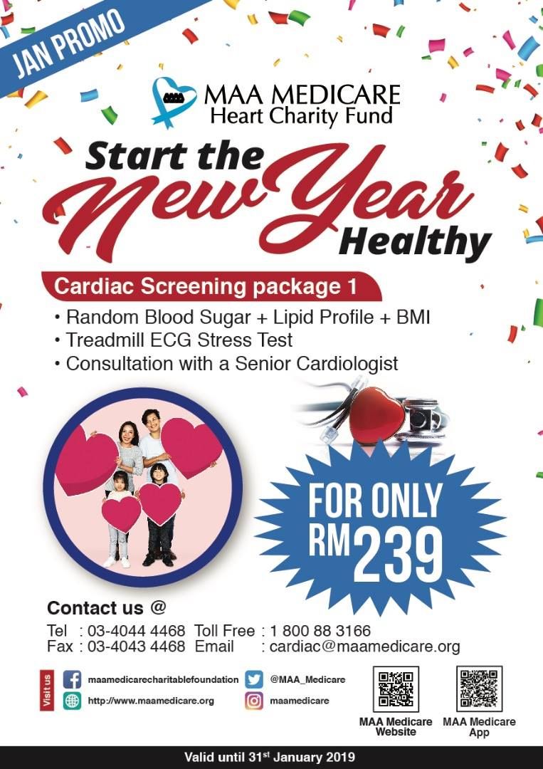 MaaedicareCF's tweet image. Let's start new year in the healthiest way with our January promotion for Cardiac Screening. Call us at 03-4044 4468 to book your spot. 
Let's make 2019 a healthy year for you!

#MAAMedicare 
#januarypromotion 
#newyear 
#livehealthy 
#newyearnewme 
#cardiacscreening 
#cardiac