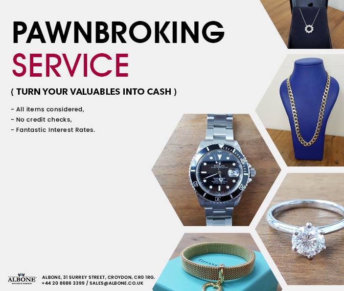 Pawnbroking Serive (Turn your valuables into cash)
All items Considered / No Credit Checks / Fantastic interest Rates
#Pawnbroking #Service #Rolex #watchfam #london #crystal #fashion #style #luxury #wristwatch #albone #shoponline #impressive #condition #guarantee