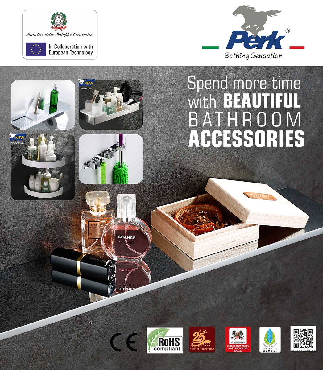 #perkindia presents you #designer #luxury range of #bath_accessories. These beautiful accessories will make you to spend more time in your #bathroom. These accessories are made with high quality material & has finishing of chrome that makes it look even more beautiful & #durable.
