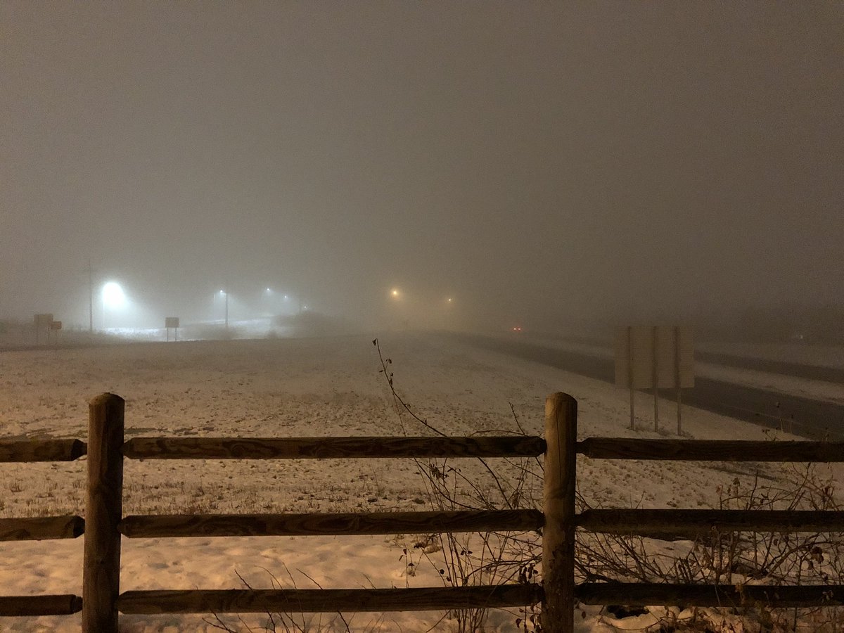 CURRENT CONDITIONS: Dense Fog has set in, see previous RT from <a href="/NWSKansasCity/">NWS Kansas City</a>. Is a “fog out” similar to a white out a weather phenomenon? Pic 1/2 WB/EB 152 at Congress. Pic 3/4 WB/EB 152 and Green Hills. Overpass looks clear but driving still treacherous.