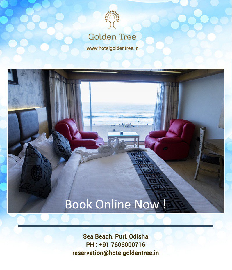 Spacious and beautiful rooms for you to enjoy the breath-taking views of the sea. #seafacingrooms #luxury #stay #onlinebooking #nearseabeach #hotel #goldentree #puri