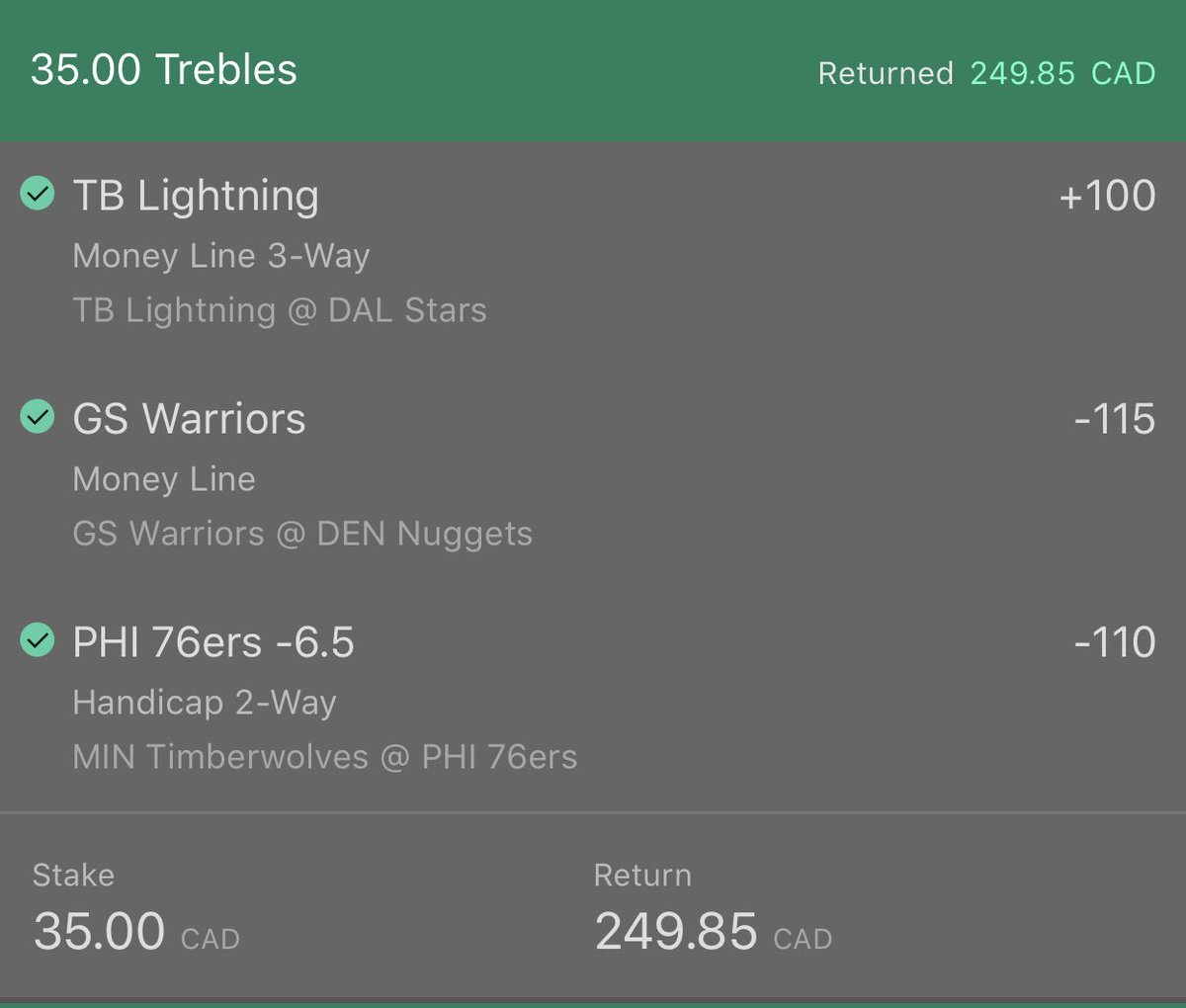 🔥🔥💵 a winning day is a good day 🔼$249
#NBA #NHL #GamblingTwitter #bettingtips #CBB #NFL