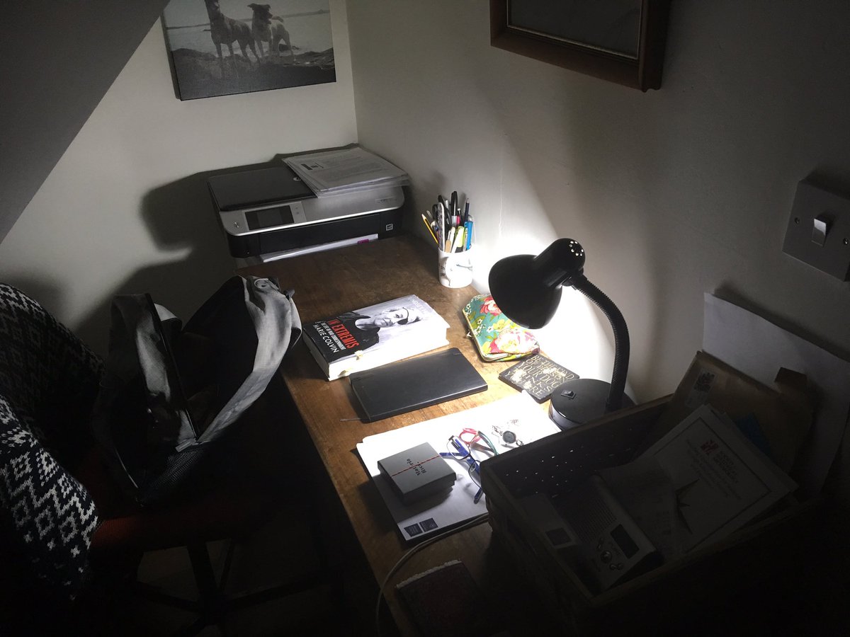 RachaelKiddey's tweet photo. @OxfordGargoyle @little_frear @R_Siddall @V_Sainsbury @tommyhigham @Emma_J_Loftus @SarahMMallet The view from my w/at home desk, as I begin the bi-weekly south Devon - Oxford commute #deskarchaeology https://t.co/Dge0HTZXT9