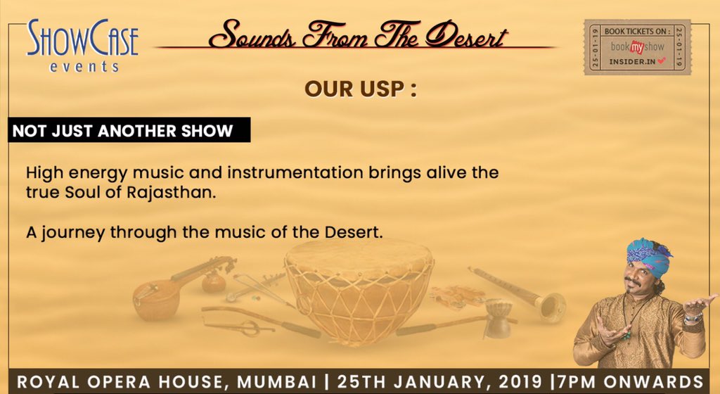 events_showcase's tweet photo. Our USP #kutlekhan #soundsfromthedesert #legendsandfusion #mihirjoshilive #victorinox #royaloperahousemumbai #carlalfonso #oberoifilms #meeentertainment #e2tech #rrestudios #events #mumbai #folkmusic #mumbaimirror #nannisingh #bombaytimes #music #artist #blueoceanimc https://t.co/VczNInYEDl
