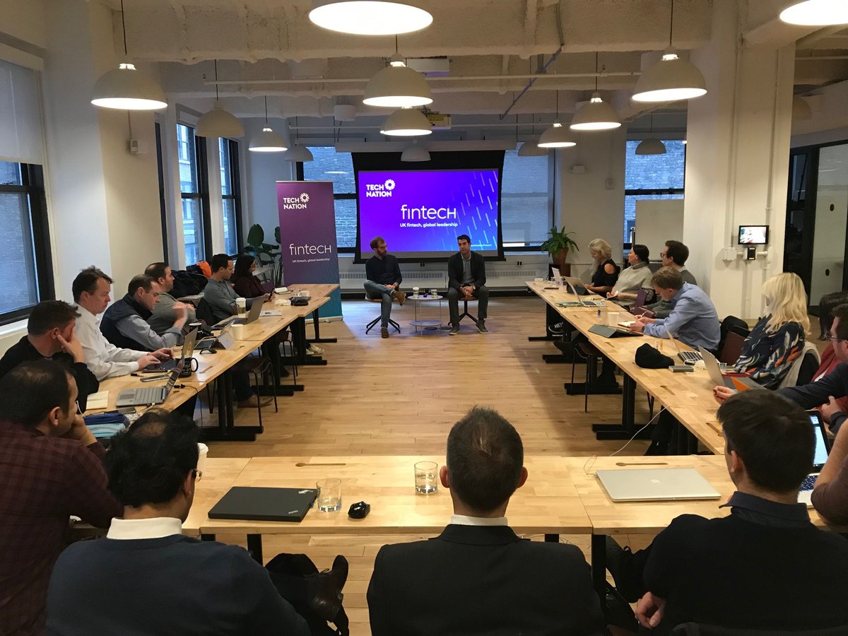 TechNation's tweet image. Brilliant Entrepreneur Voices session for our #TechNationFintech cohort in New York, with @asboyajian Head of Banking, North America @Transferwise, and @DavidSPolonsky Business Development @FundApps, talking about expanding a #fintech stateside from the UK 🇺🇸🇬🇧