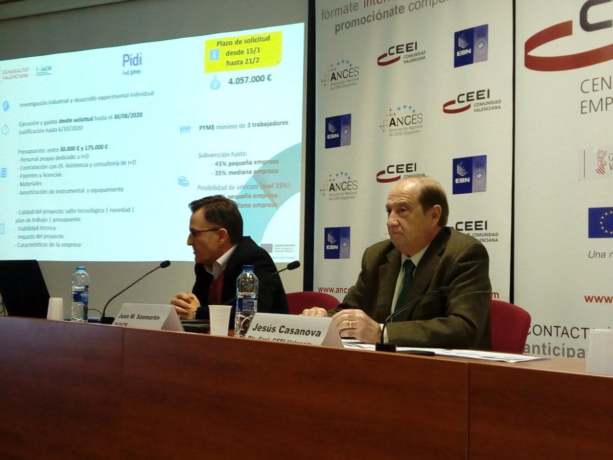 20M€ anuales. Juan Manuel Sanmartín nos cuenta las líneas de ayuda abiertas de <a href="/GVAivace/">IVACE+i</a> para I+D+i en #empresas. Con posibilidad de solicitar anticipos de hasta el 75% contra aval del 25%. Si tienes dudas te ayudamos en <a href="/ceeivalencia/">CEEI Valencia</a>