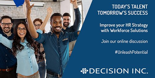 DecisionInc's tweet photo. Did you know Decision Inc. has a number of solutions to help you manage your workforce? Visit our Workforce Management page and join our online discussion in the coming weeks: https://t.co/Y1OIPgJrdd
#PeopleSuccess  #HRStrategy #WorkforceAnalytics #DecisionInc https://t.co/ZxFICqgXX0