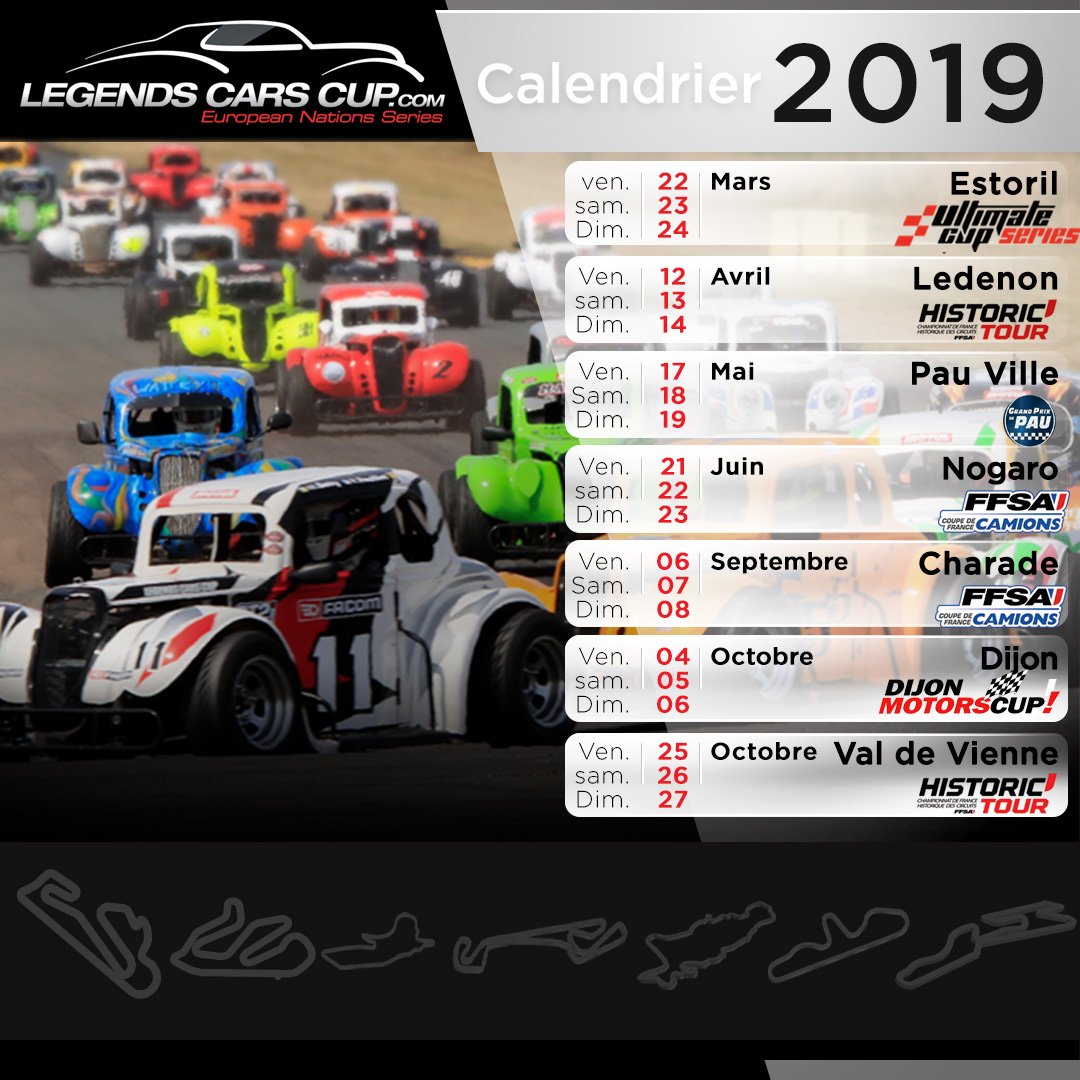 LegendsCars's tweet photo. Calendrier de la saison 2019 https://t.co/0oReBJPBsW https://t.co/cOUiJS1MPU