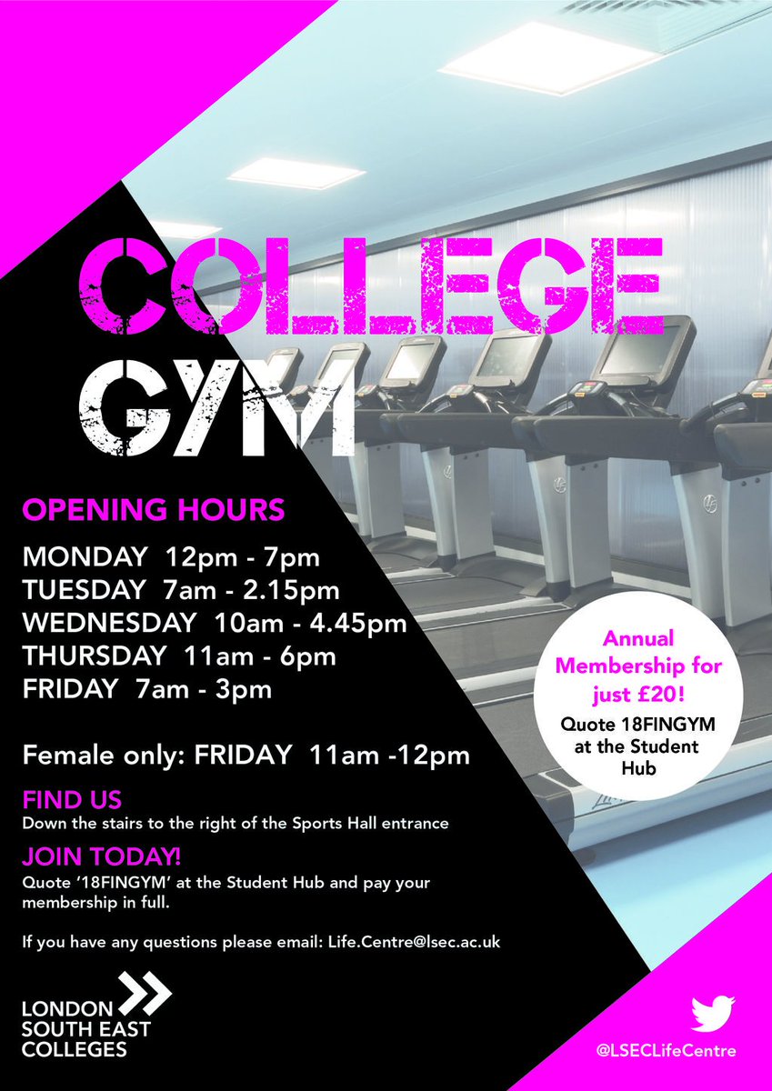 LSEColleges's tweet photo. Reach your #fitness goals and join our College gym. Start the year as you mean to go on in our fully equipped @LSECLifeCentre gym with superb facilities. Open to all students and staff 🏋️💪🏋️‍♀️️

Email Life.Centre@lsec.ac.uk for more info. https://t.co/d2ZxYg6xx0