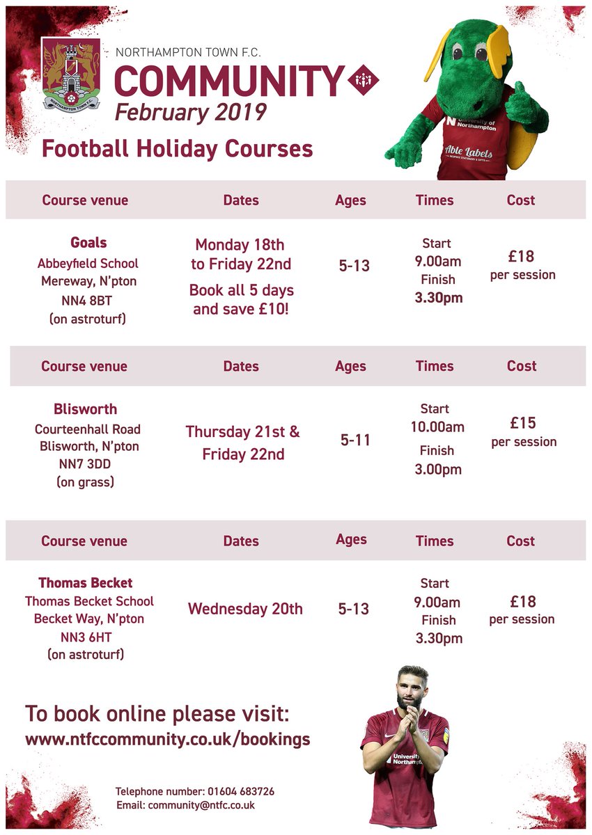 NTFC_CT's tweet photo. Stuck for ideas this February half term? Come and join us at one of our Soccer Schools! Learn new skills from one of our FA Qualified Coaches! What are you waiting for? Book here now! 👉 https://t.co/8gZXLuGGDg @ntfc https://t.co/olowR335Tt
