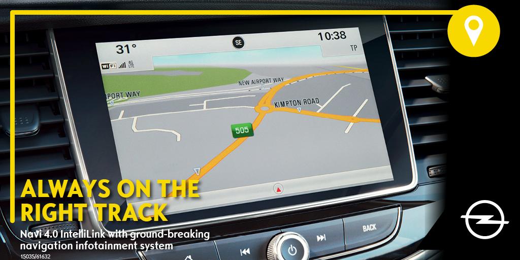 OpelSA's tweet photo. Worry less about where you're going and enjoy getting there with Navi 4.0 IntelliLink Infotainment System! #IntelliLink #OpelSA #Opel https://t.co/DVPnKojHPZ