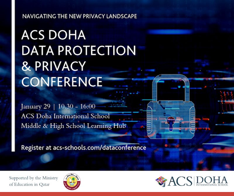MarhabaQatar's tweet image. Join the first #DataProtection and #PrivacyConference organised by @ACSintschools and hear from leading experts currently working in data protection and #cybersecurity.  

More details on #Marhaba.  
marhaba.qa/event/acs-doha…