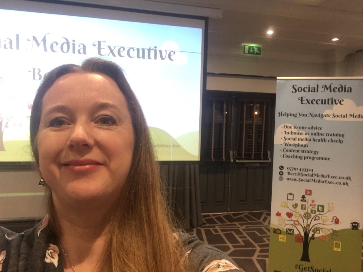 BecsBate's tweet photo. All set up and ready to talk about how to use LinkedIn to generate new business at the @Love_Warrington #networking event. The wonderful village hotel has even provided breakfast, what a treat 😁. #LinkedIn #Warrington #loveWarrington @Village_Hotels https://t.co/7HQkNMA1lp