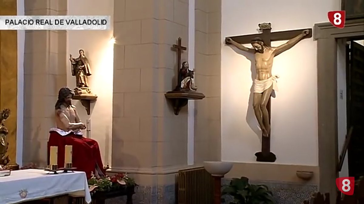 En el último reportaje del Palacio Real, realizado por <a href="/la8valladolid/">La 8 Valladolid</a>, se observa la imagen del Ecce Homo con su disposición final y túnica roja. La imagen llevará el nombre de Cristo de la Misión. #SSVLL19
<a href="/VCofrade/">Valladolid Cofrade</a> <a href="/ArtillerosVa/">CristoArtillerosVa</a>