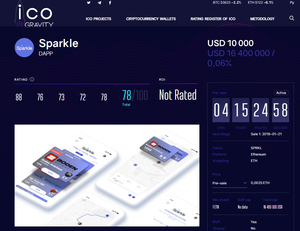 ICOGravity's tweet photo. 🏎️🚗🚙@Sparkletoken rating asset is here ✅ Pre-sale ongoing/Main sale will start 2019/01/21
➡️NO WHITE LIST 
➡️Tokens are distributed immediately to the user
➡️https://t.co/lFGdNMWJwg

#cryptocurrency #tokensale #bitcoinnews #Ethereum #invest #AutoDetailing #ICO #Auto #bitcoin https://t.co/9ZfeeB6xTA
