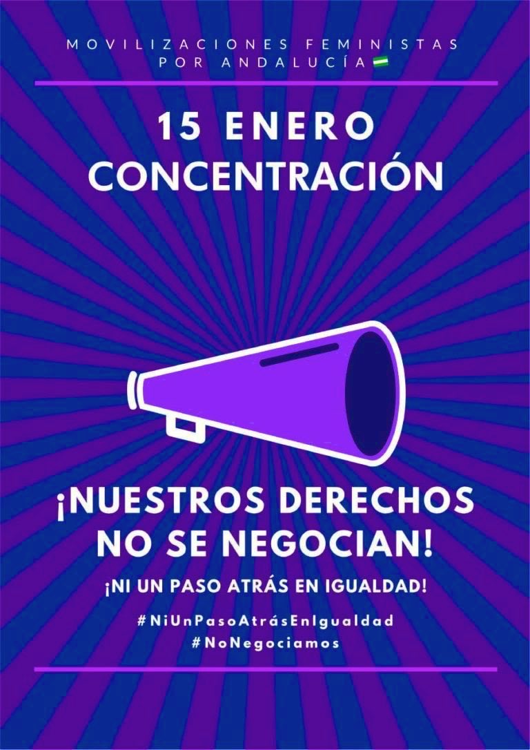 CatEnComuSAB's tweet photo. Milers de persones es van concentrar ahir, arreu l’estat espanyol, en solidaritat amb les dones andaluses sota el lema #NiUnPasEnrere #NiUnPasoAtrás #Solidaritat contra pacte PP, Cs i Vox que suposa un atac a la lluita #Feminista a #Andalusia #SantAdrià #Feminisme #Antifeixisme https://t.co/B07yY0iDNs