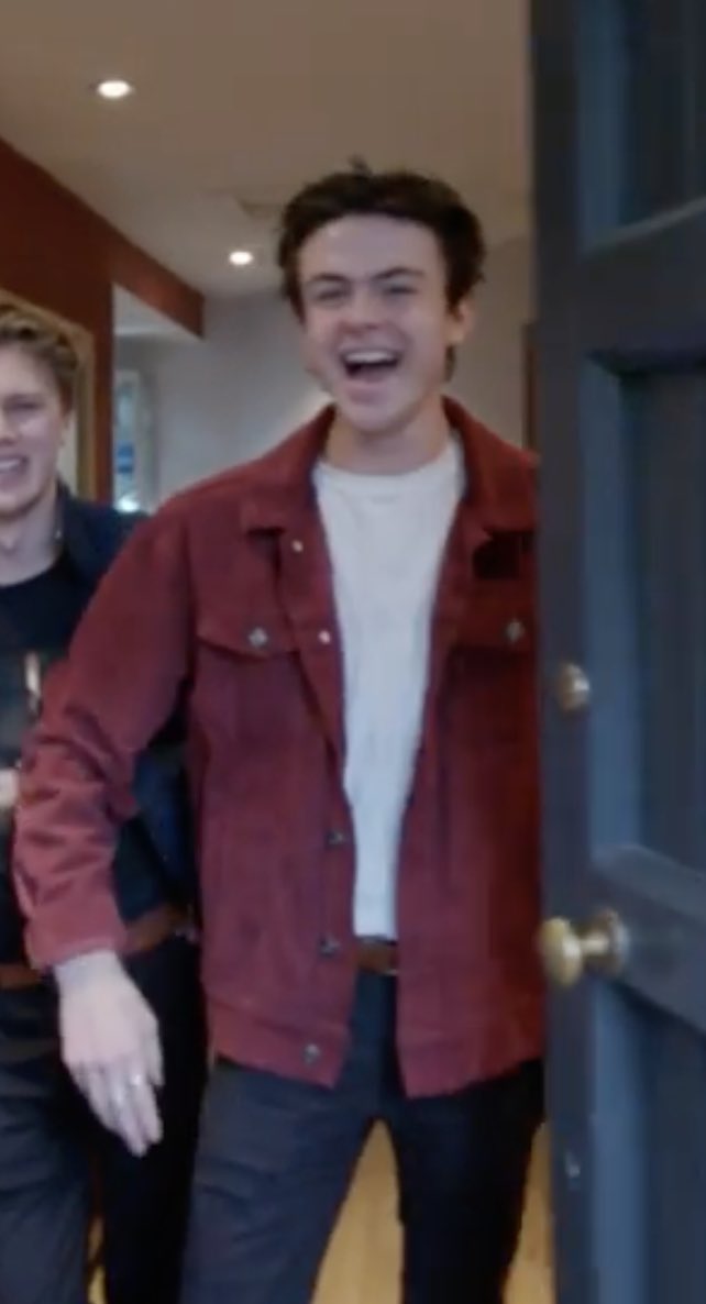 blake wearing his best piece of clothing: his maroon jacket .