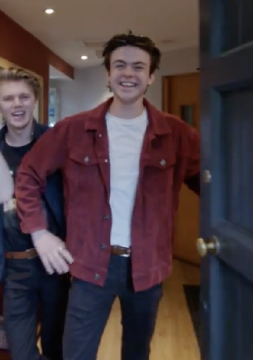 blake wearing his best piece of clothing: his maroon jacket .