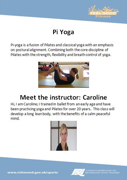 TeddingtonPools's tweet photo. One of our new featured classes is Caroline's Pi-Yoga class. This takes place on Friday's at 16:00-17:00. If you are interested in attending please call 020 3772 2999 or pop into reception to book your place. #teddington #piyoga #yoga #richmond #fitness https://t.co/CHgFdx0WDk