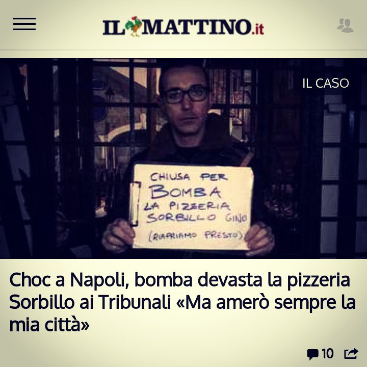 LAMMERDA.
@ginosorbillo Je sto vicin a ttè 👌❤