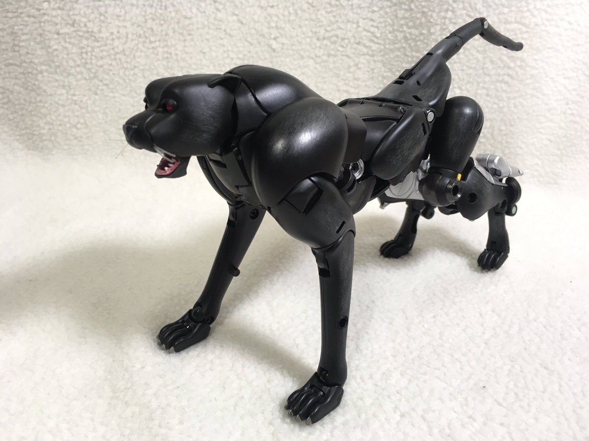 黄瀬やよい 一刻館 در توییتر 今日二つ目の玩具 トランスフォーマー マスターピースシリーズのシャドウパンサー ビーストウォーズ 黒豹から ロボットに変形する玩具 変形手順多いし繊細なパーツ多いから扱いに気を使って変形させるの大変 ビーストウォーズはアニメ見