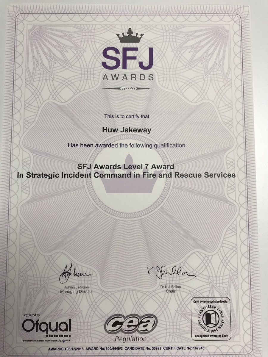 Passed my medical and fitness assessment and now I’ve received confirmation of my Skills for Justice Strategic Operational Command  assessment <a href="/SWFireandRescue/">South Wales Fire and Rescue Service</a> looks like I’m a keeper for a while longer #teamSouthWales happy days!!