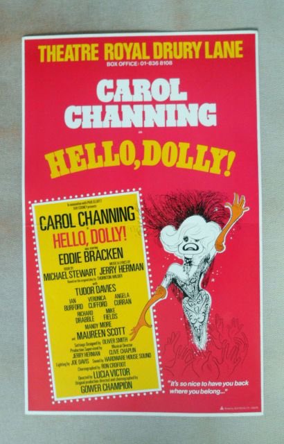 Broadway legend, the unforgettable Carol Channing passed away yesterday. She was wonderful here in ‘Hello Dolly’ in 1979. Click this link for a video of her in action youtu.be/AWPtYsBVUPw
