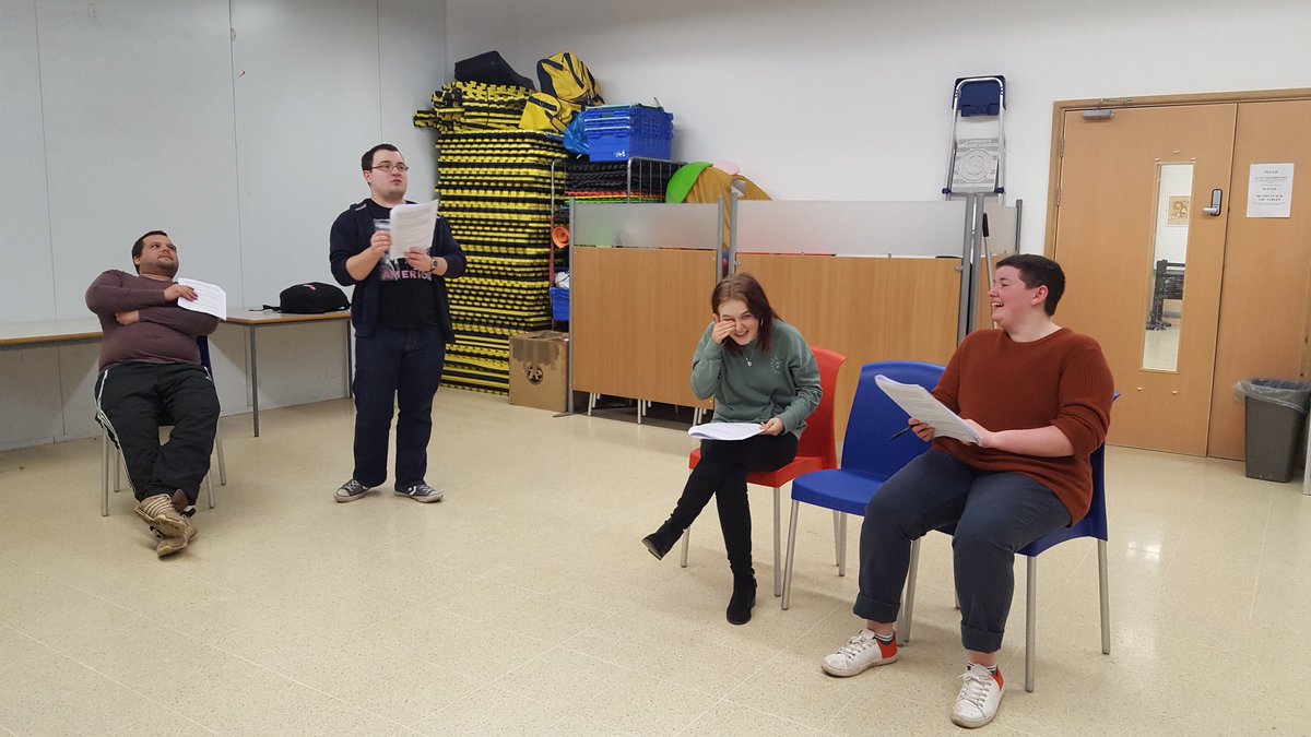 elemental_etc's tweet photo. When we're not too busy breaking into fits of laughter, we're rehearsing for our upcoming production "Murder at Redrum Manor"! We can't wait for you to see our brand new show this April! #RedrumManor #TheFutureIsElemental https://t.co/LOdSSFA3W3