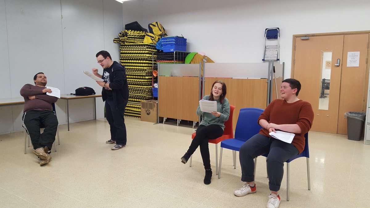 elemental_etc's tweet photo. When we're not too busy breaking into fits of laughter, we're rehearsing for our upcoming production "Murder at Redrum Manor"! We can't wait for you to see our brand new show this April! #RedrumManor #TheFutureIsElemental https://t.co/LOdSSFA3W3