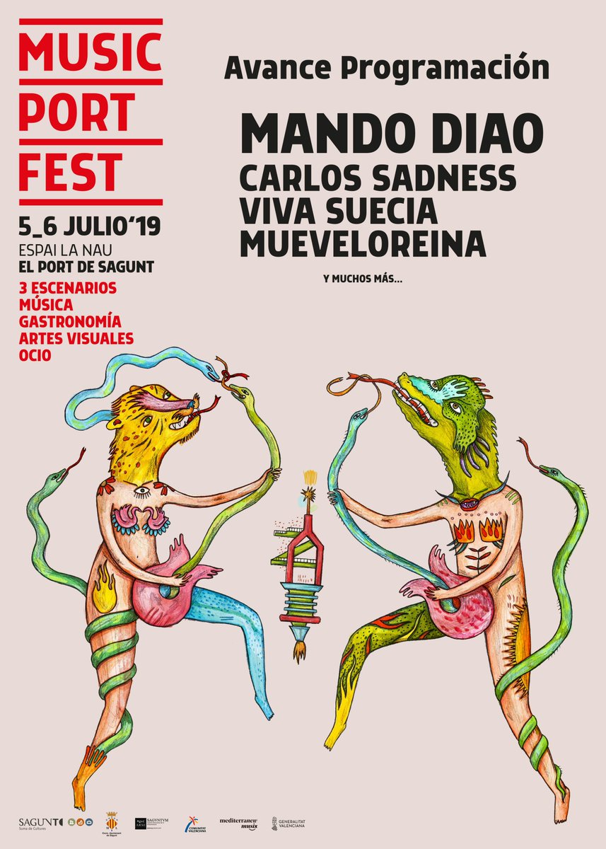 Os presentamos el primer avance del cartel de esta 2ª edición del @MusicPortFest , este año y como avance de lo que nos depara esta edición de 2019 tendremos a:

<a href="/mandodiaomusic/">Mando Diao</a> 
@carlossadness
<a href="/mueveloreina/">Mueveloreina</a> 
@vivasuecia
abonos a la venta en: 
musicportfest.com