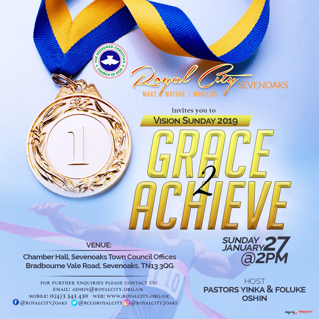 RCCGRoyalCity's tweet photo. Vision Sunday 2019 - Becoming a Kingdom Achiever, implies you know what you've been called to achieve. This will greatly assist your appraisal of your progress of achievement. #RaisingKingdomAchievers #DiscoverJesus #GreaterExploits #KingdomAchievers #Grace2Achieve #Power2Achieve https://t.co/d13CgFm3DU