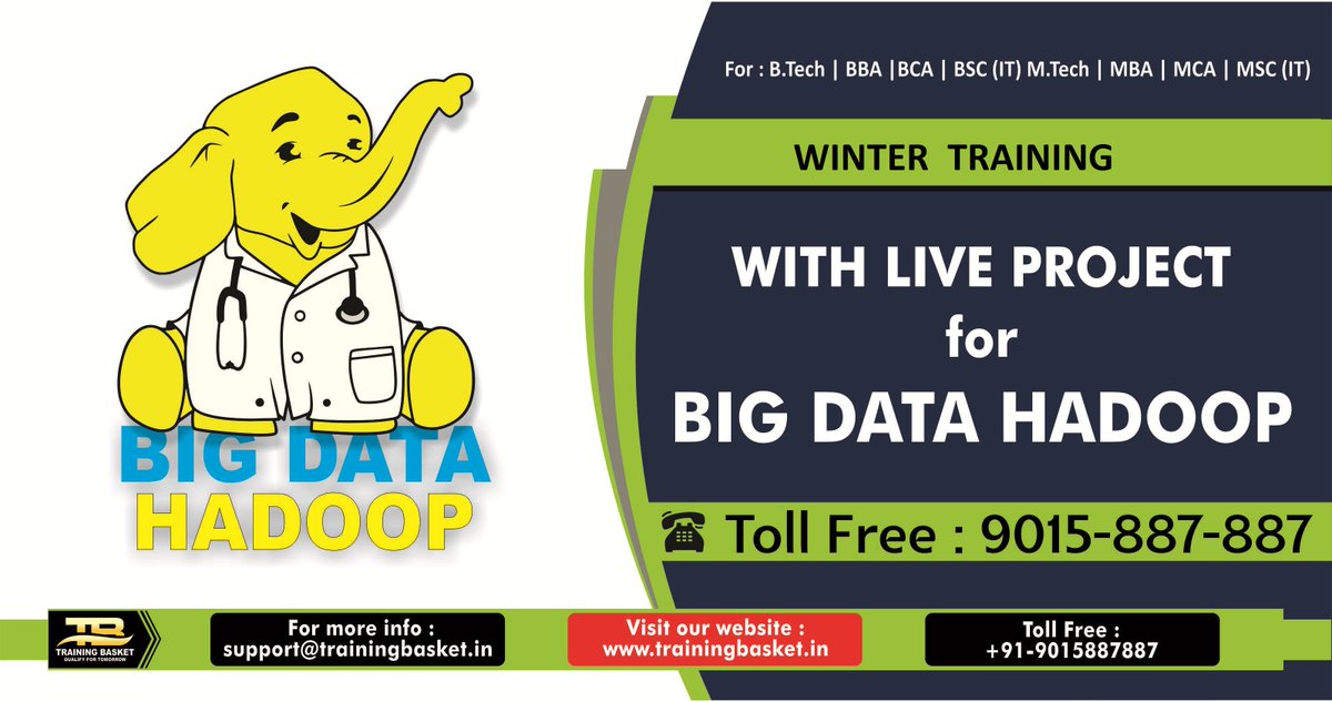 digitalrajnegi's tweet image. Training Basket | Best #Hadoop Training Institute In Noida Register Now : bit.ly/2E9BVEk
Call now Career Advisiors : 9015-887-887
#trainingBasket #hadoopCourse #python Course #2019Training Basket