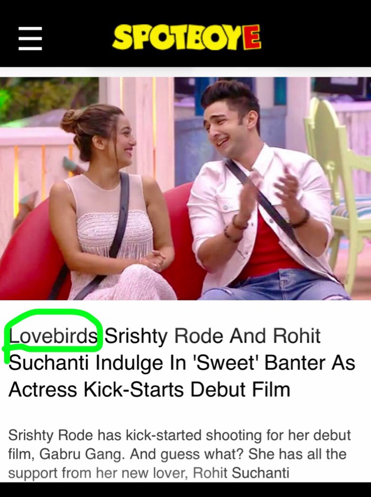 SrSrishty's tweet photo. Hahaha lovebirds??? Really??? That’s news to me as well https://t.co/N4YJ5PK3P1